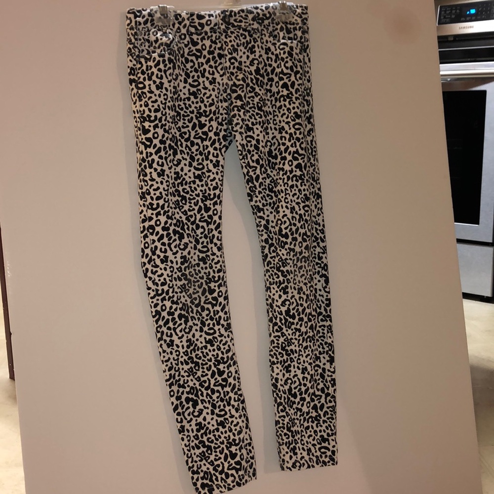 Black and white leopard print jeans